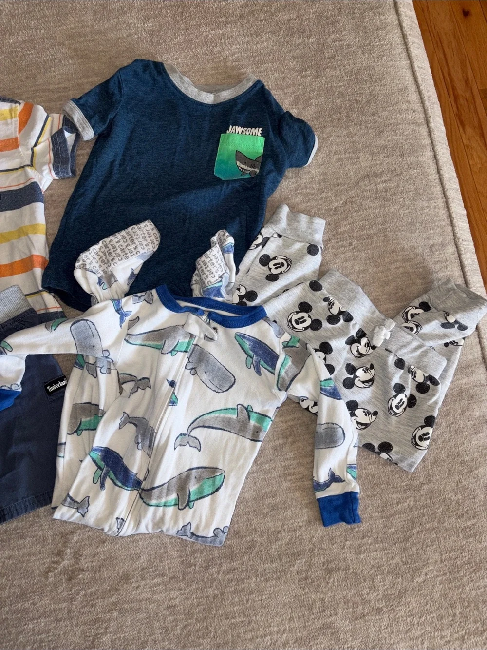 Timberland Boys Aqua & Navy Whale Rash Guard Set